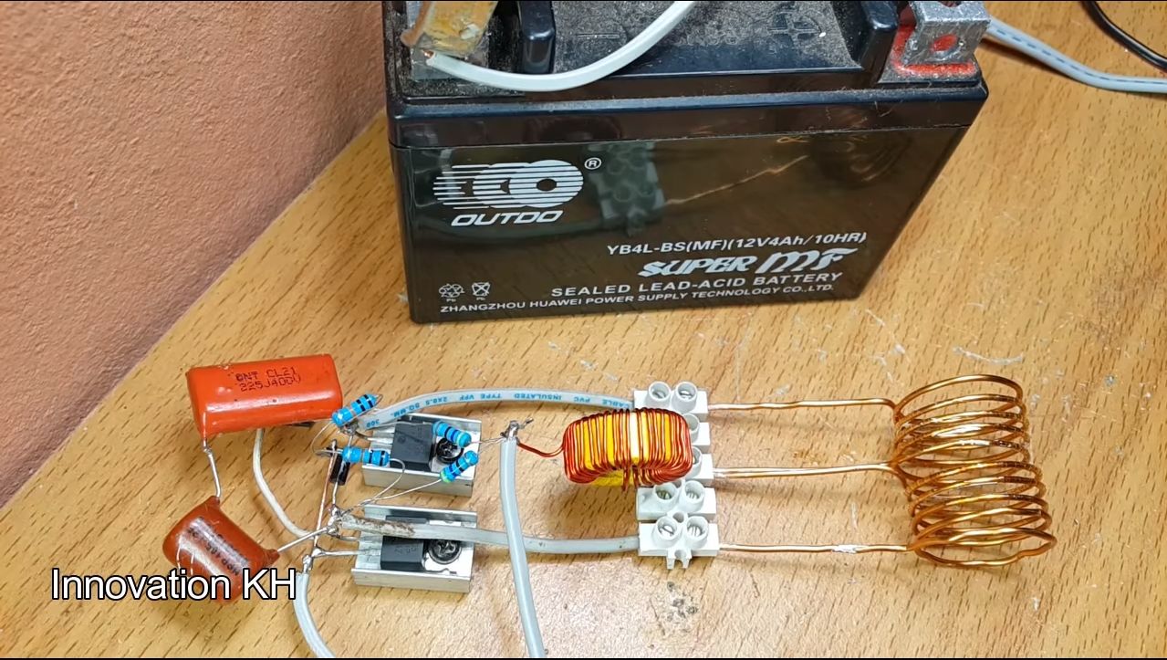 Индукционный нагреватель 12В на транзисторе IRF3205
